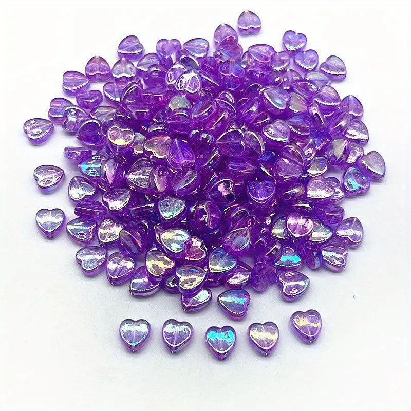 Margele acrilice inima 10x10mm mov