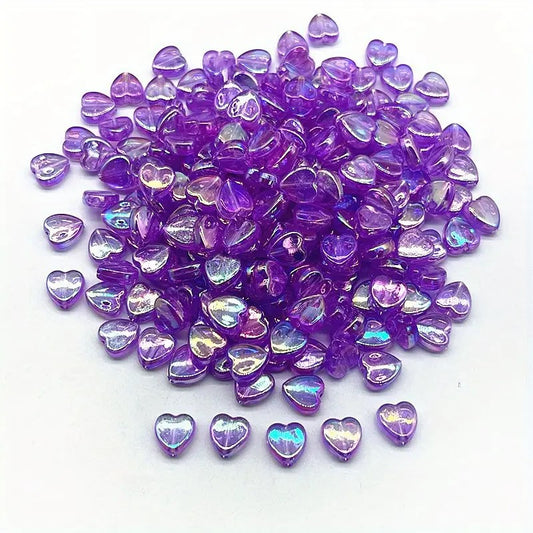 Margele acrilice inima 10x10mm mov