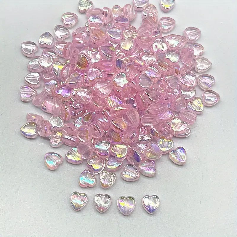 Margele acrilice inima 10x10mm roz