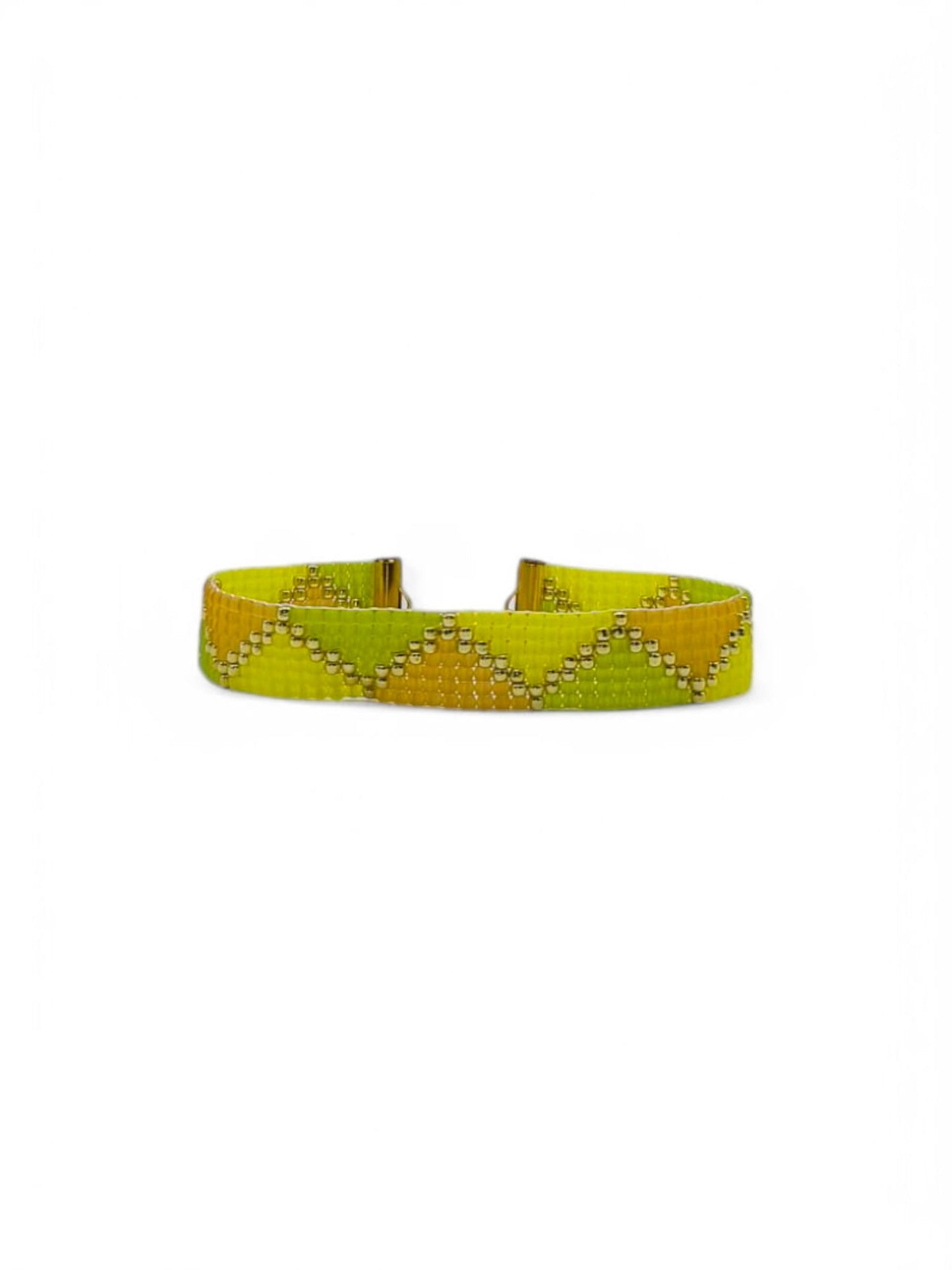 Bratara tesuta handmade Lemon Lime galben