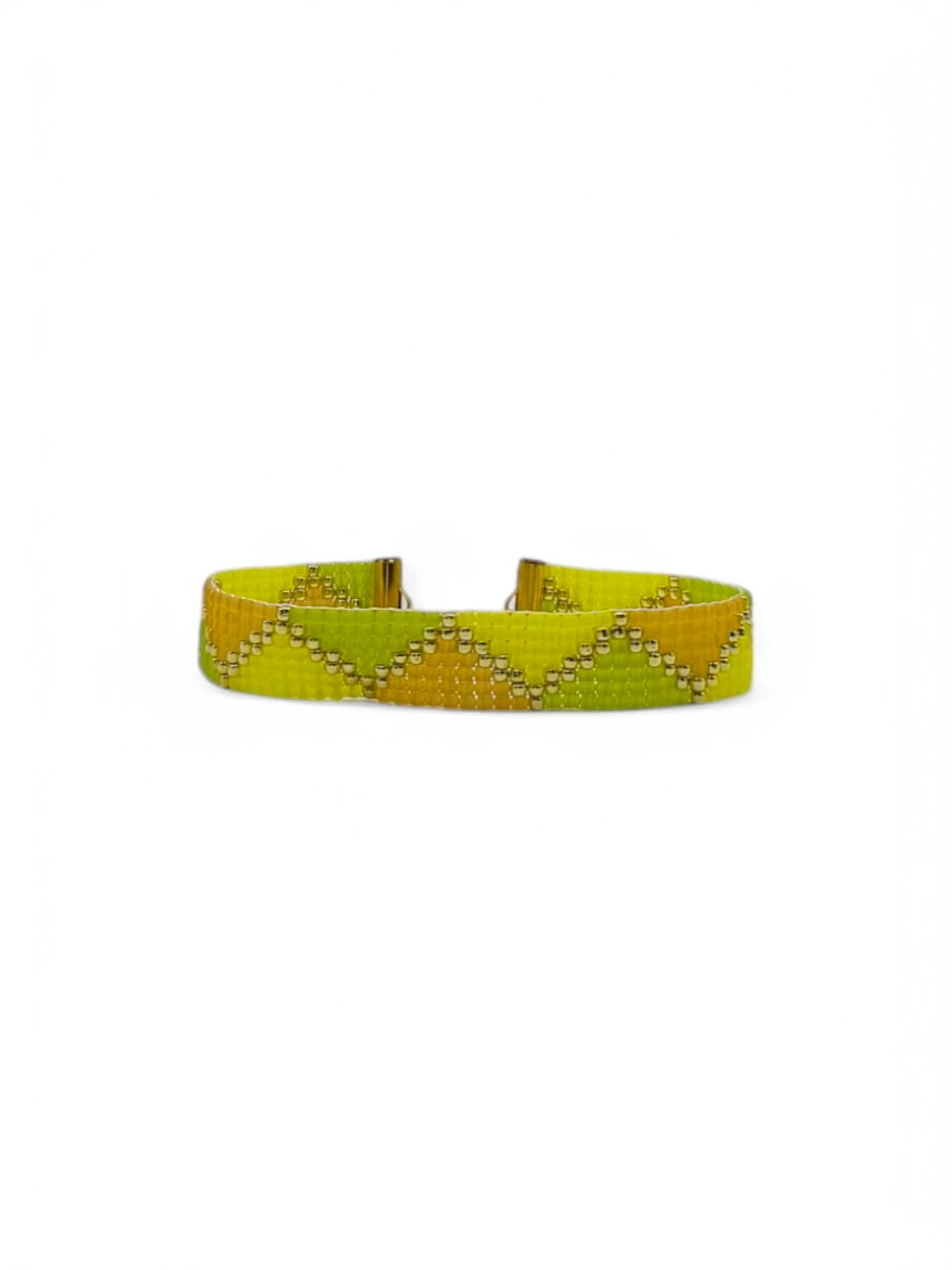 Bratara tesuta handmade Lemon Lime galben