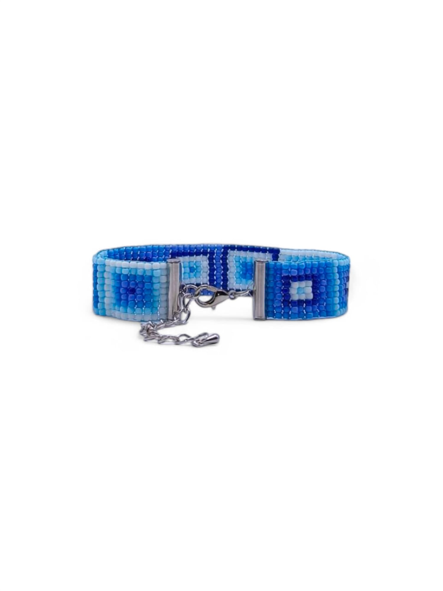 Bratara tesuta handmade Blue View albastru