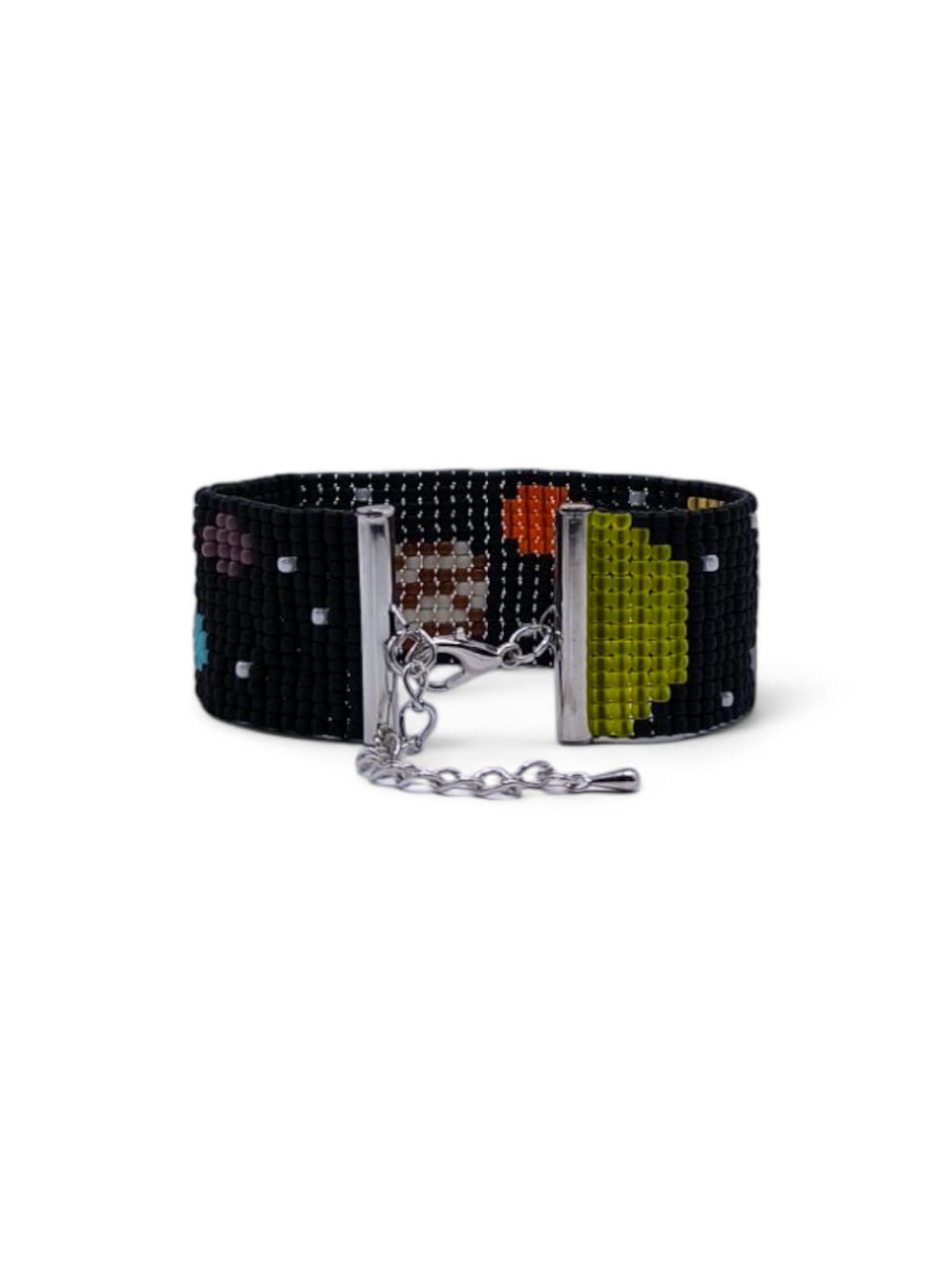 Bratara handmade tesuta The Milky Way negru si model galaxie