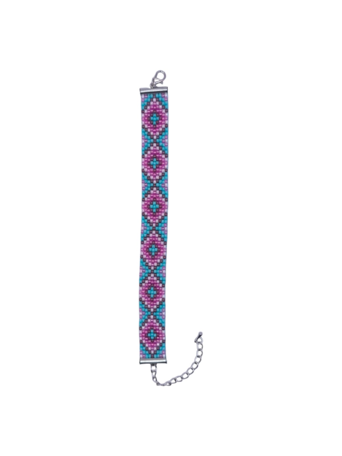 Bratara tesuta handmade Cotton Candy albastru si roz