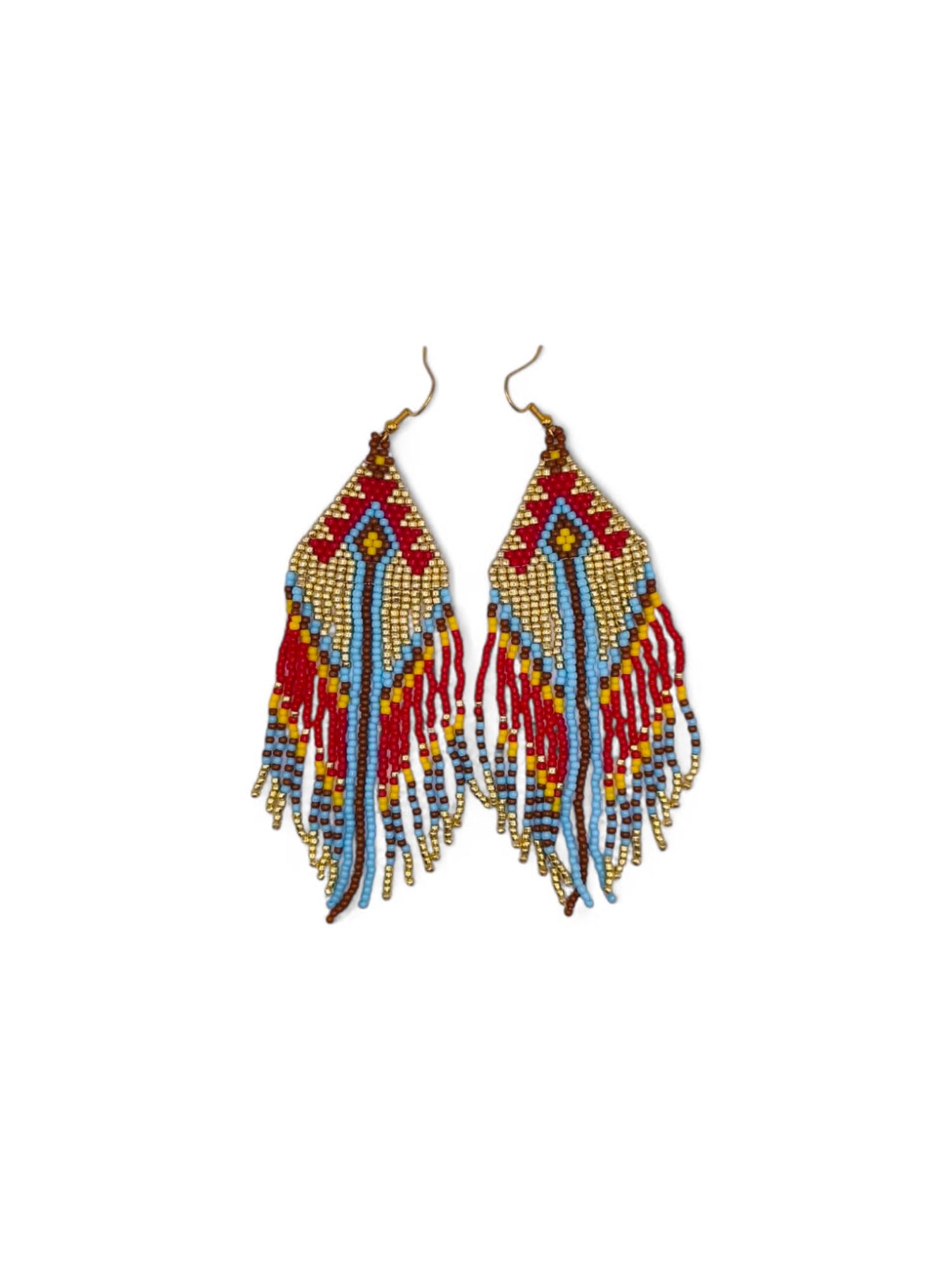 Cercei franjuri Glowing Rose cu model etnic