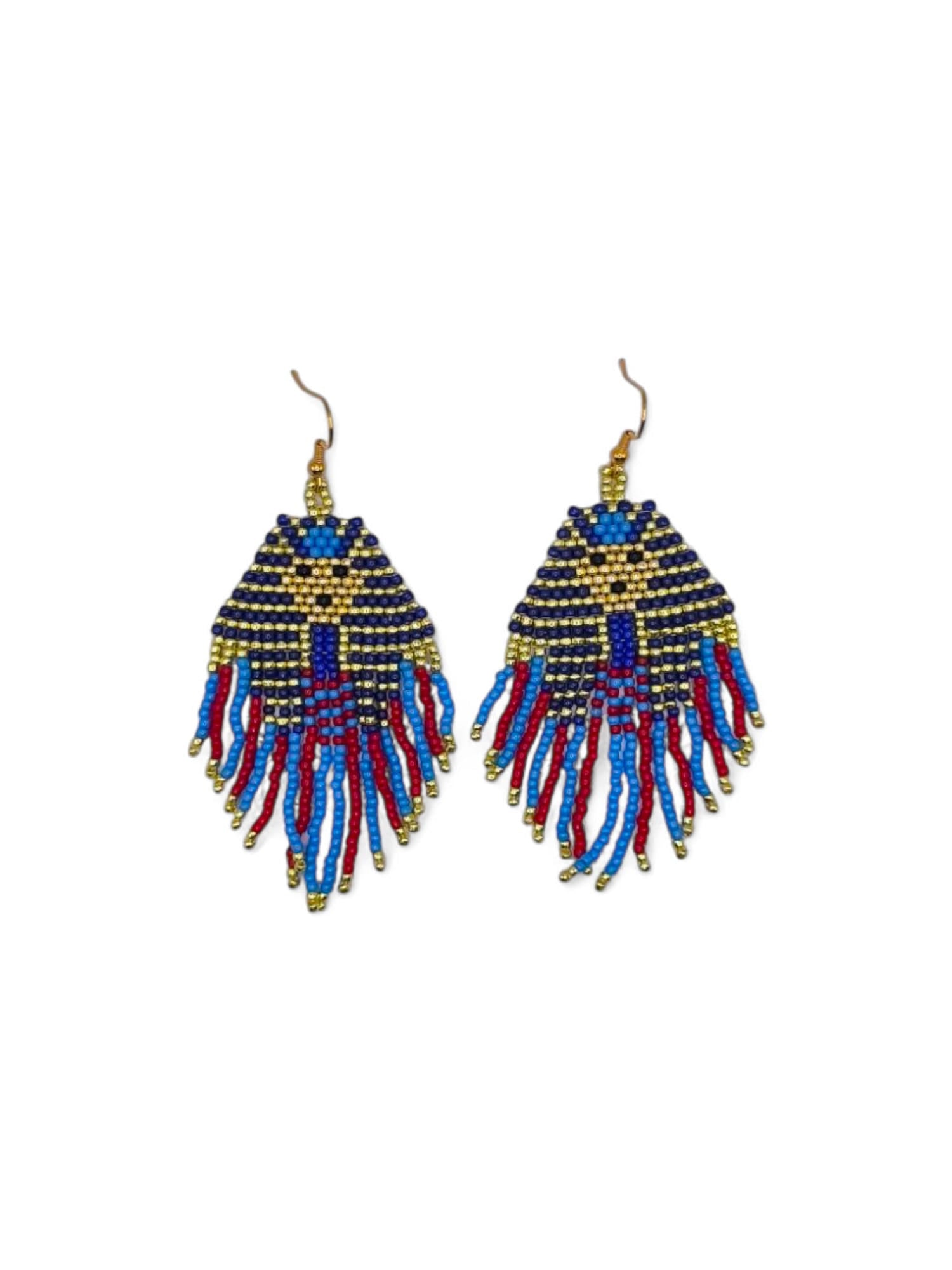 Cercei franjuri King Tut model egiptean