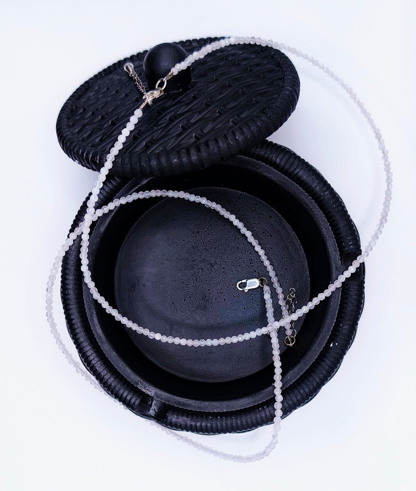 Choker Cuart roz de Madagascar