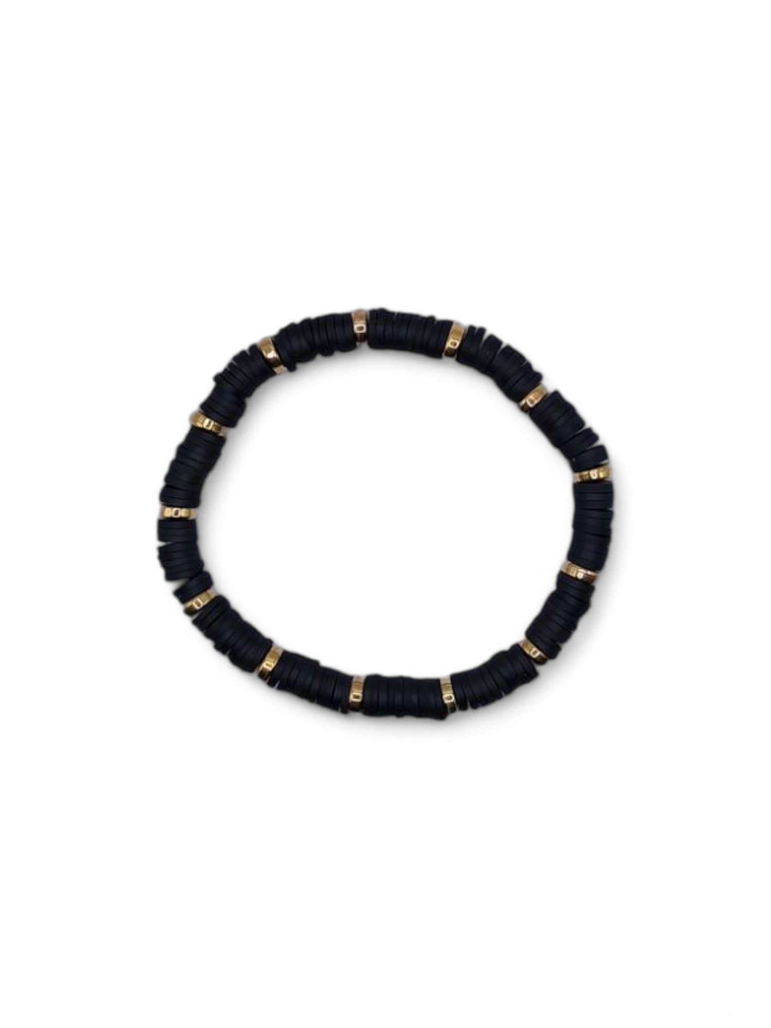 Bratara elastica barbati Black Gold negru si auriu