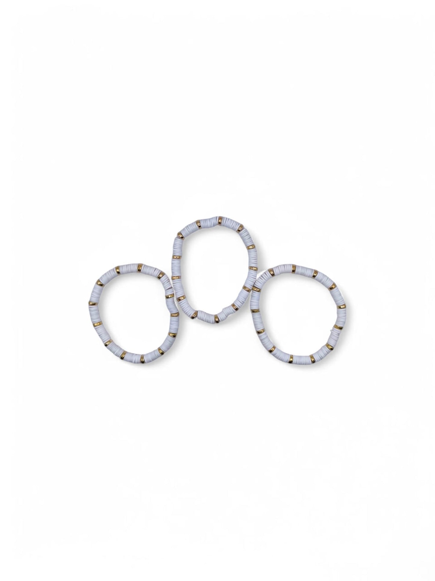 Bratara elastica barbati White Gold alb si auriu