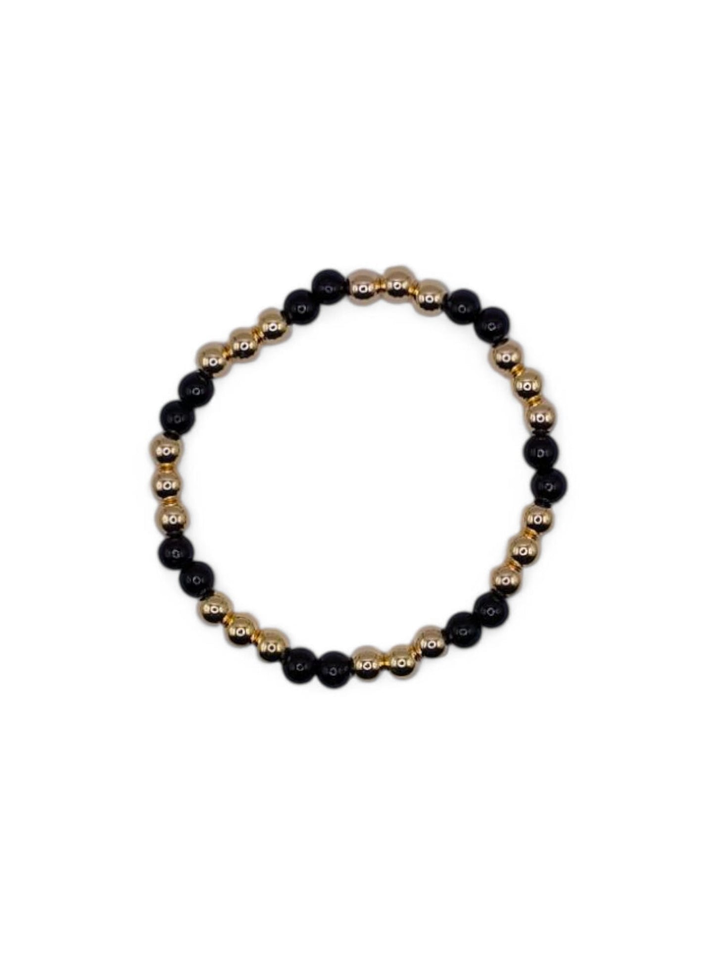 Bratara elastica barbati Black&Gold Dots negru si auriu