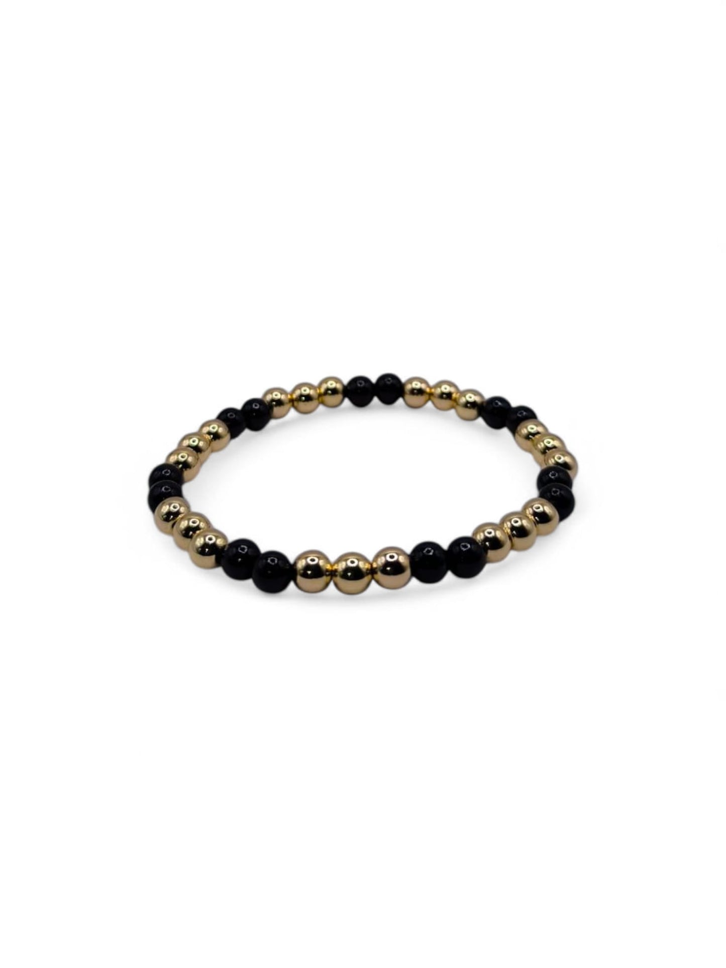 Bratara elastica barbati Black&Gold Dots negru si auriu