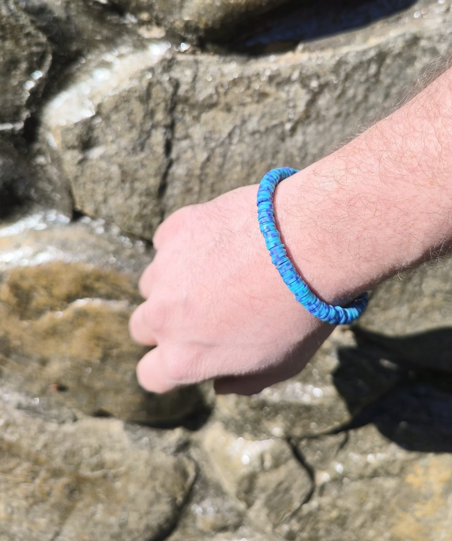 Bratara elastica barbati Blue Dots albastru