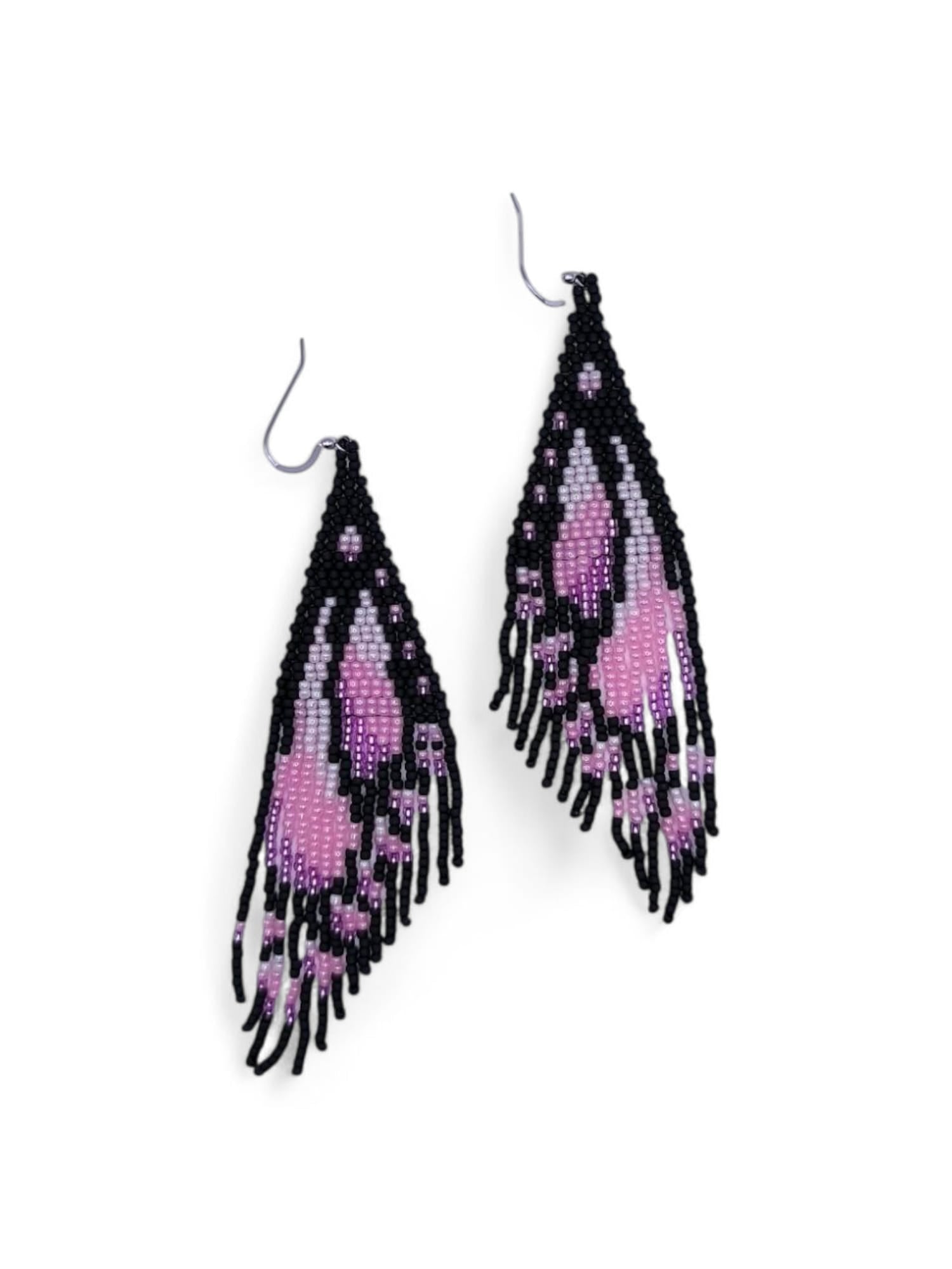 Cercei franjuri Purple Butterfly fluture mov