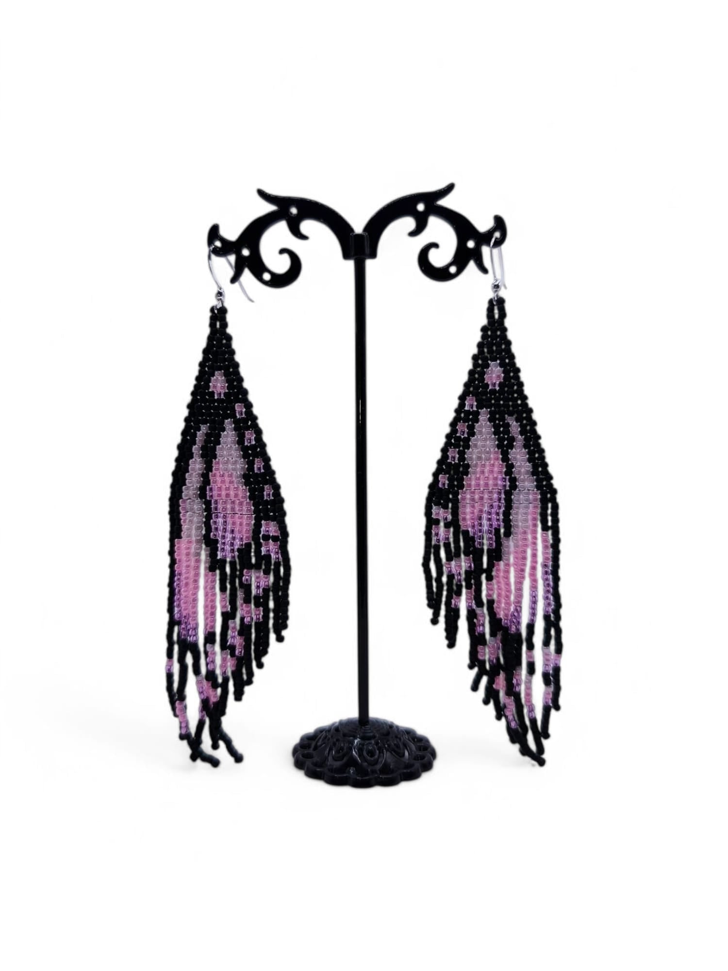 Cercei franjuri Purple Butterfly fluture mov