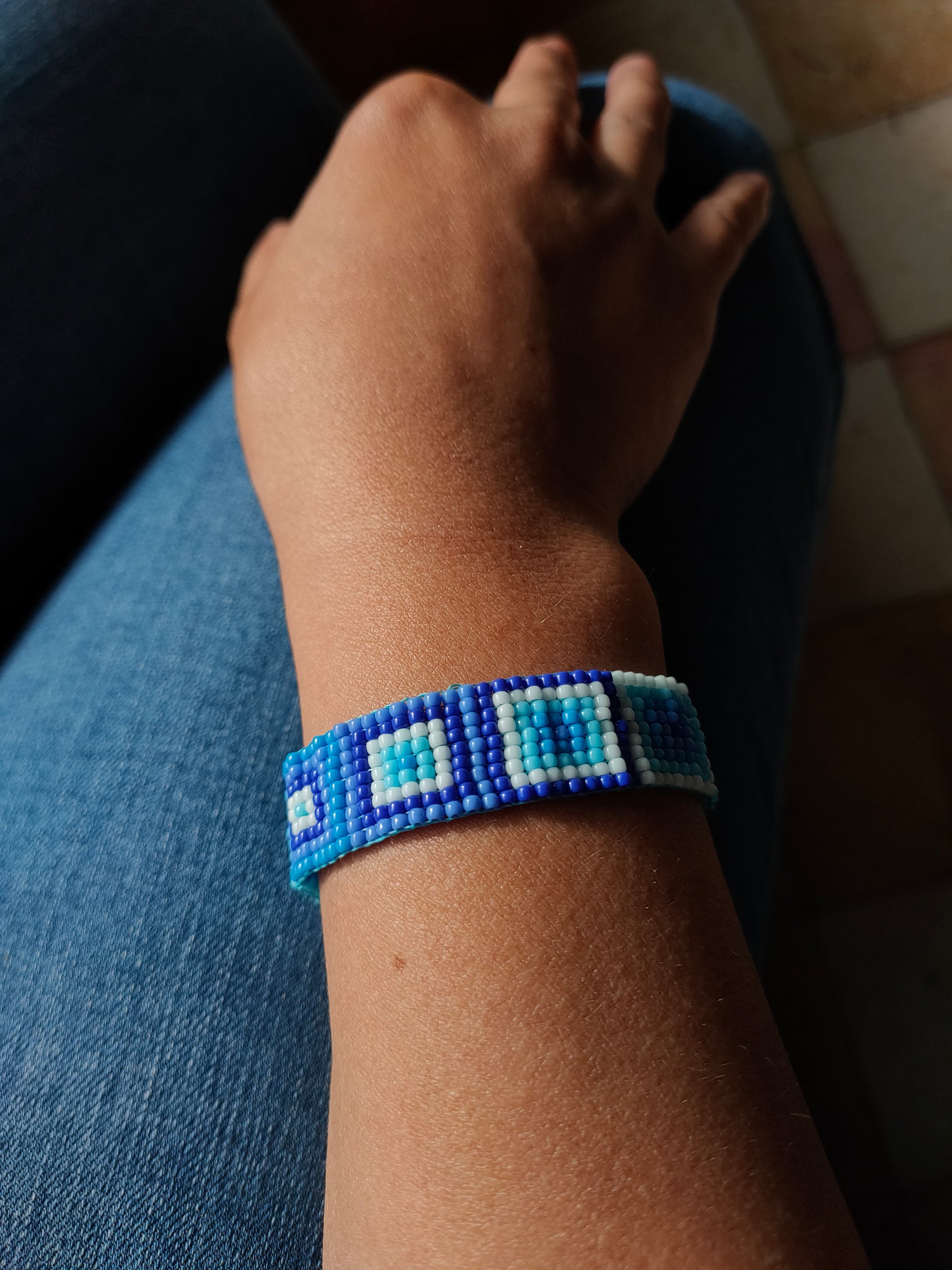 Bratara tesuta handmade Blue View albastru