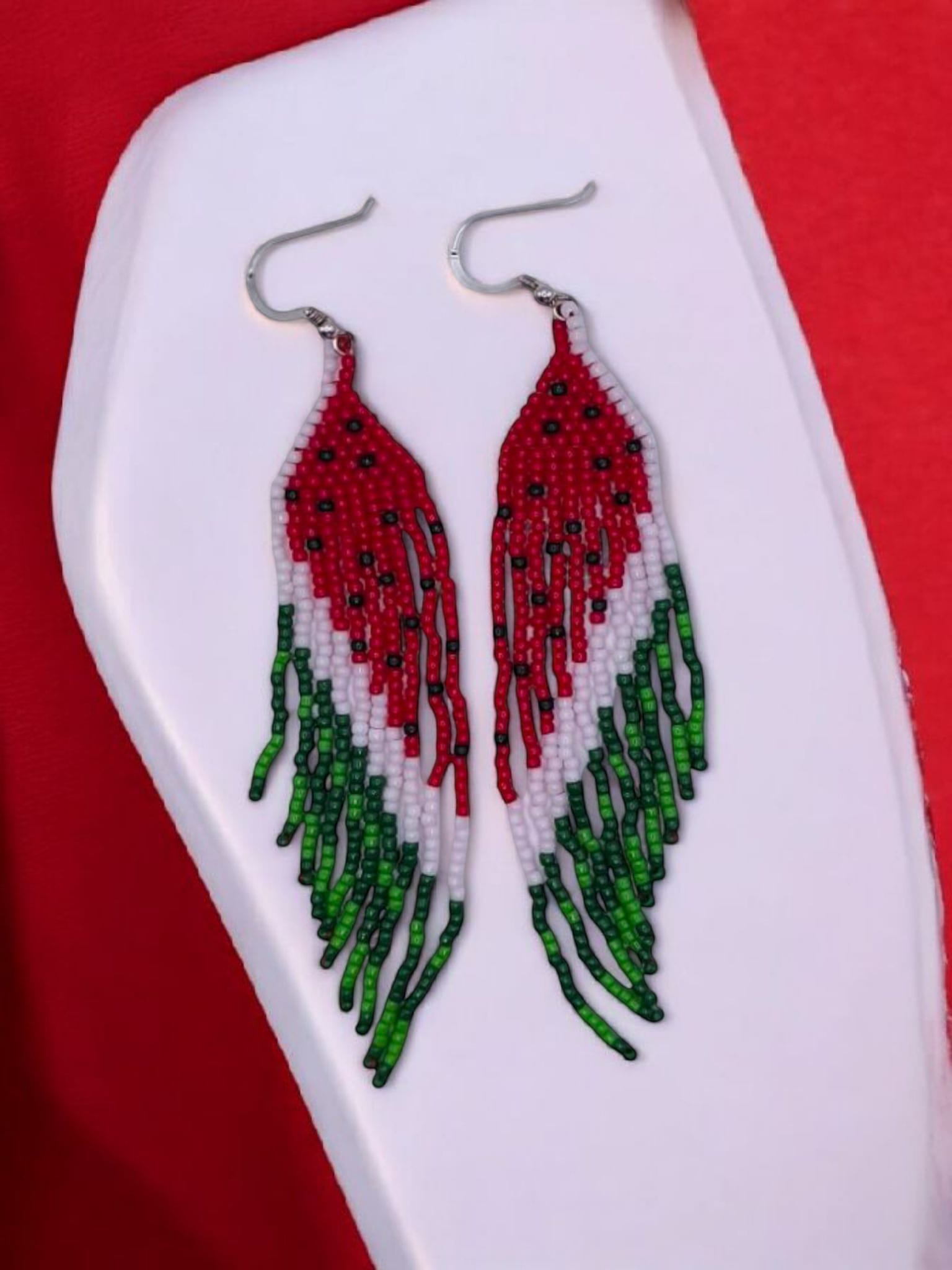 Cercei franjuri Watermelon cu model pepene