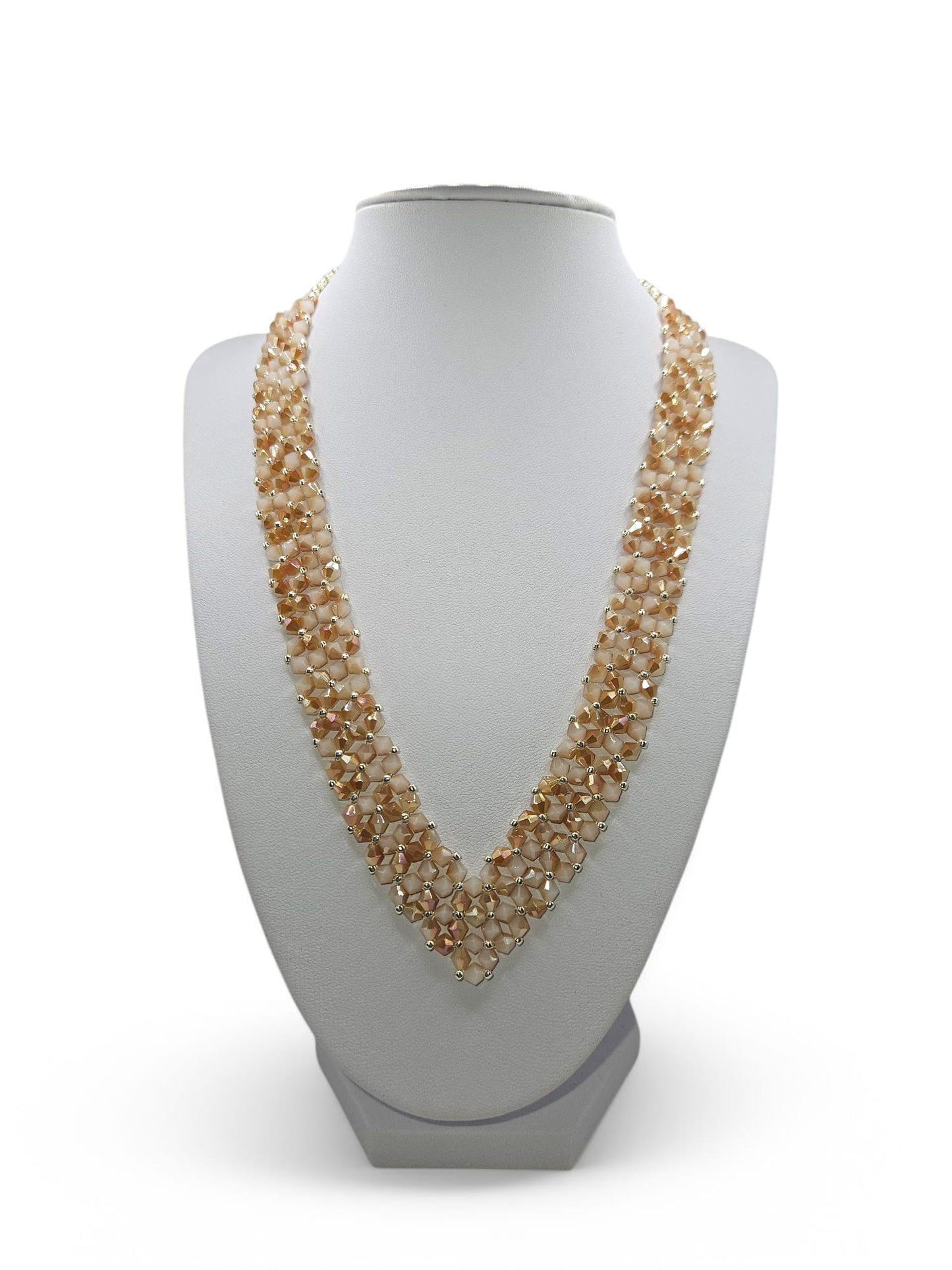 Colier handmade Nude Silver bej