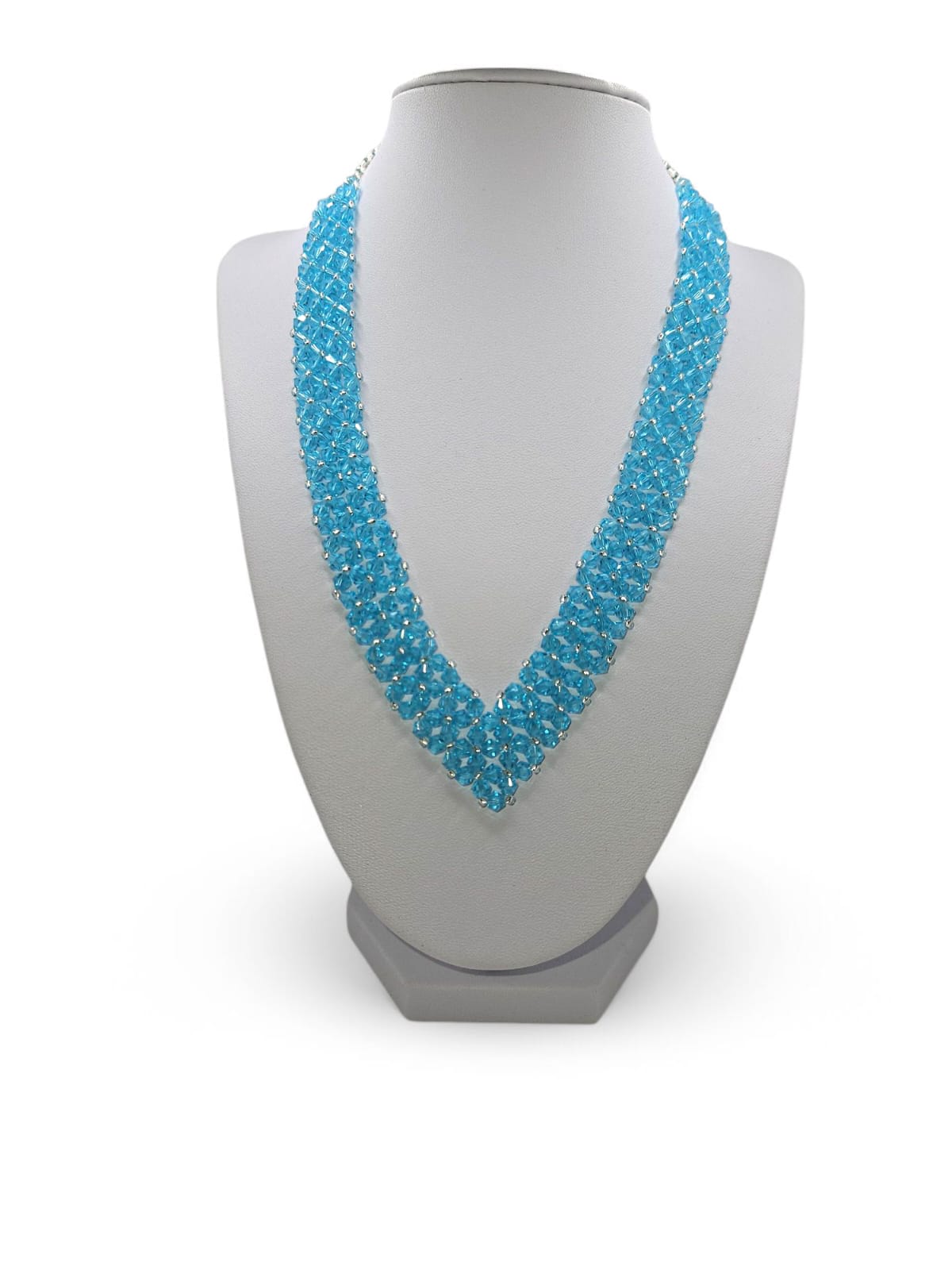 Colier handmade Summer Sky albastru deschis