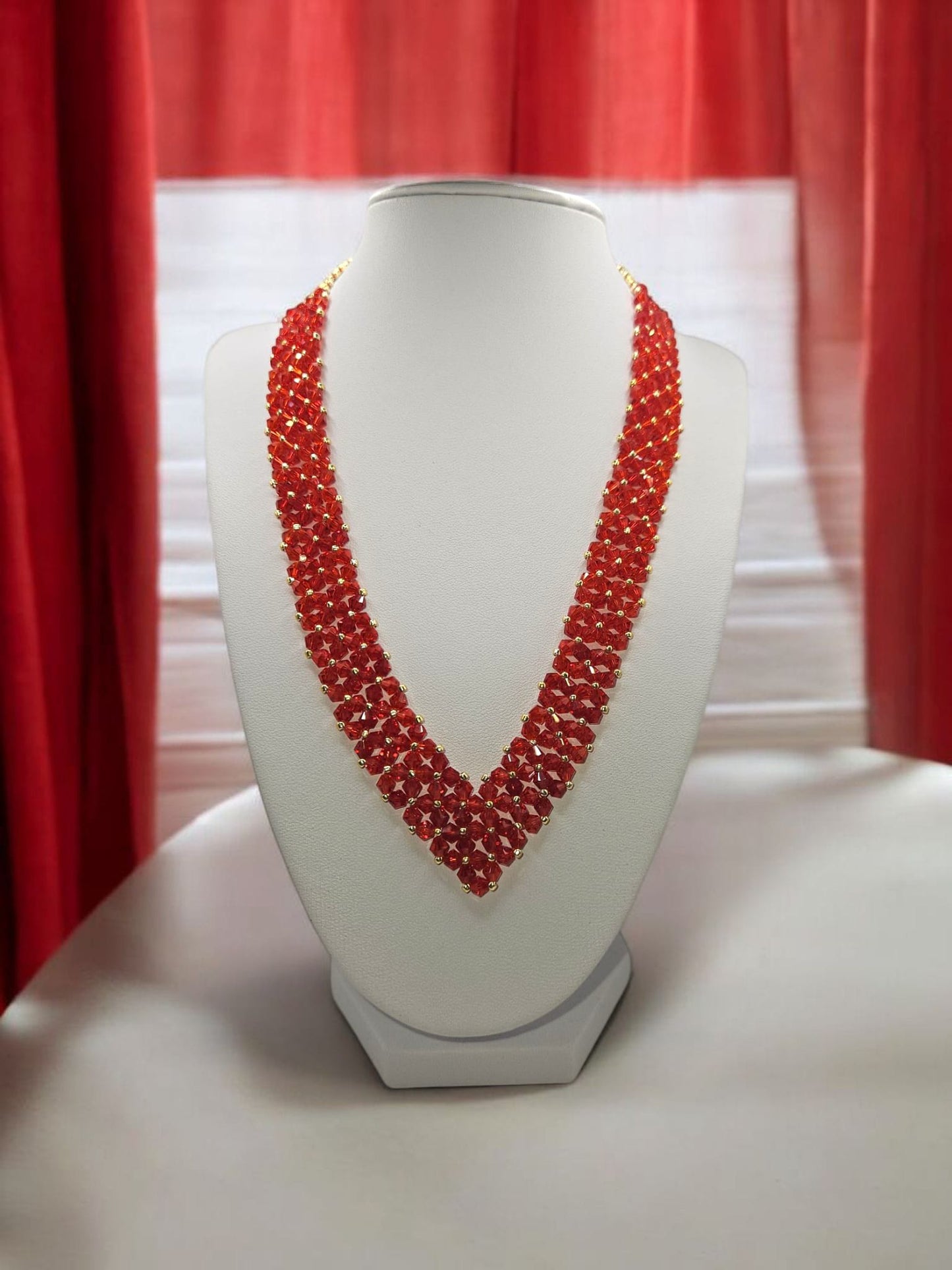 Colier handmade Cherry Red rosu