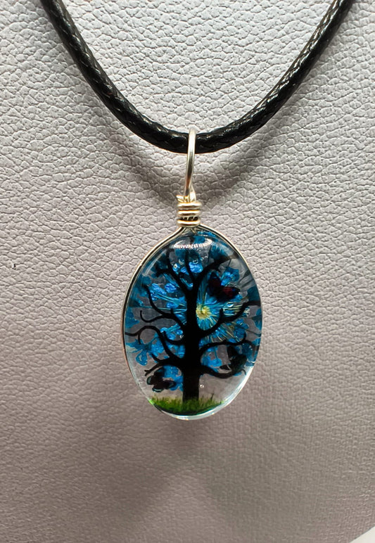 Colier Copacul Viselor - Albastru Nocturn