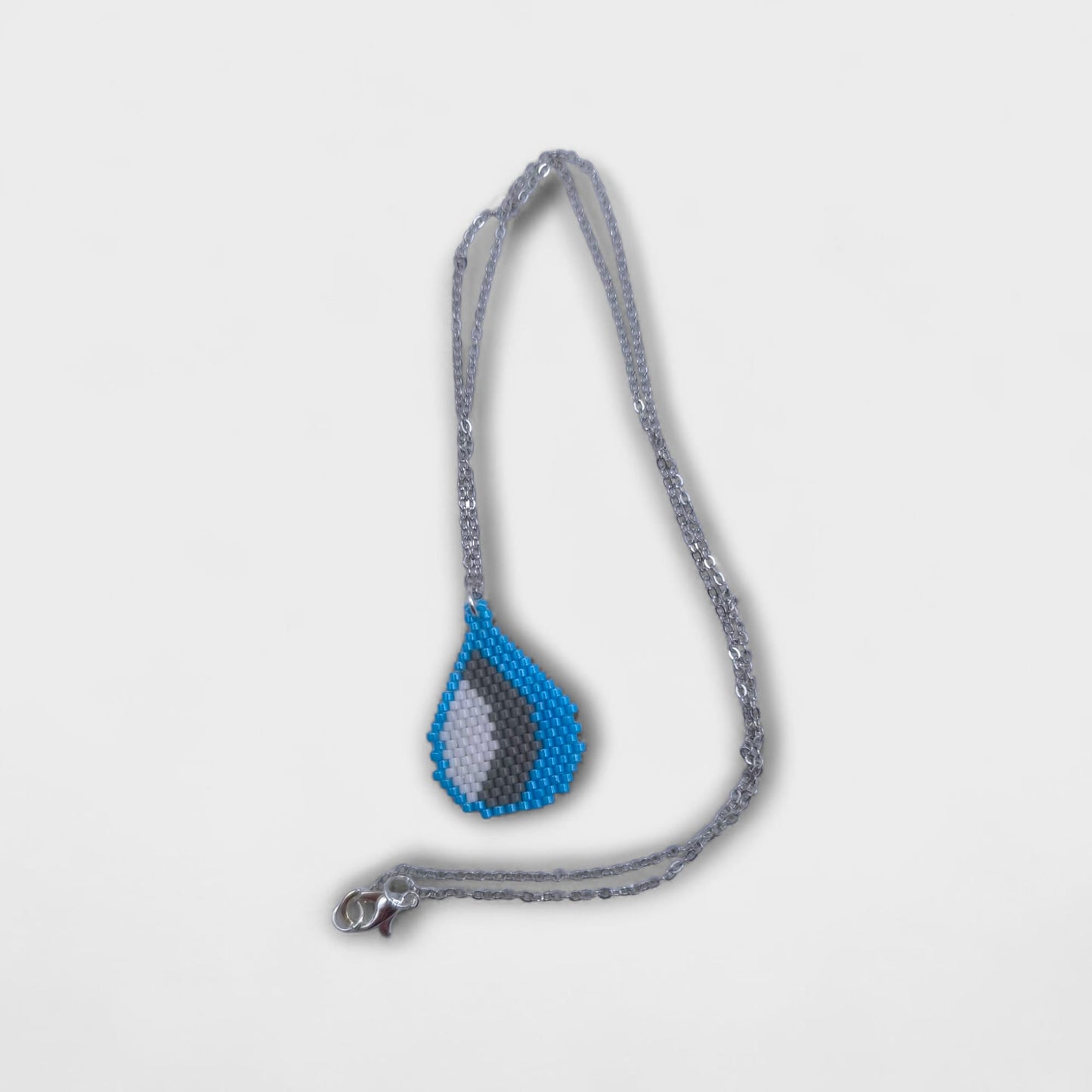 Set bijuterii handmade Teardrop cercei si colier albastru