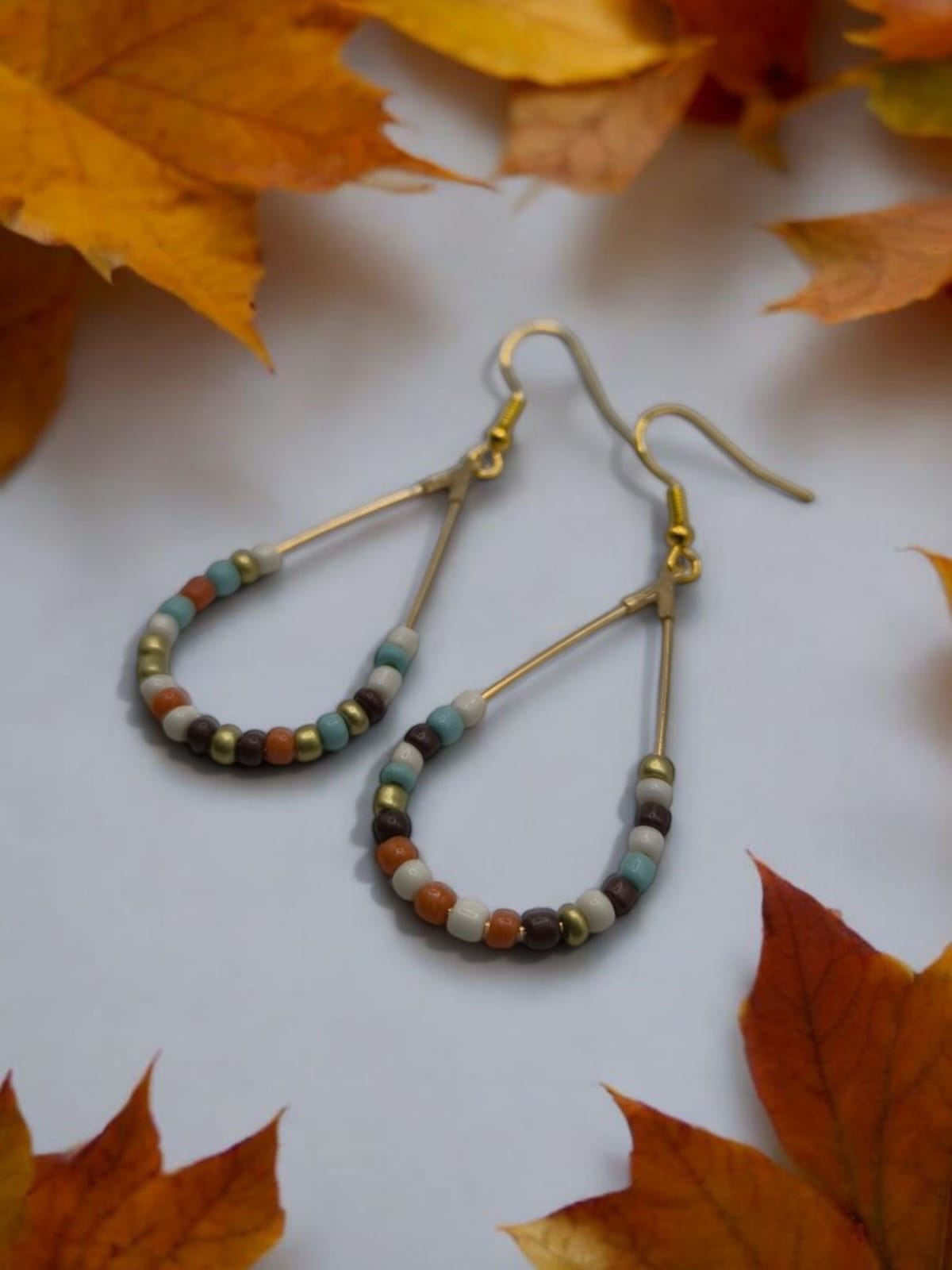 Cercei Autumn Spirit auriu in culorile toamnei