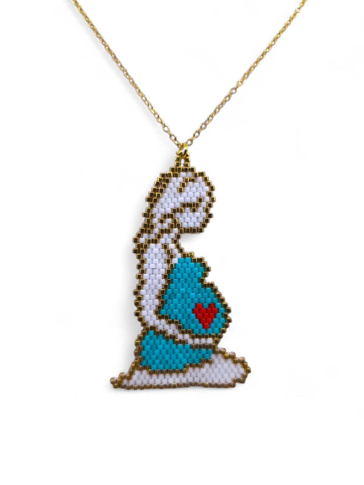 Colier cu pandantiv Mama si minune albastru baietel