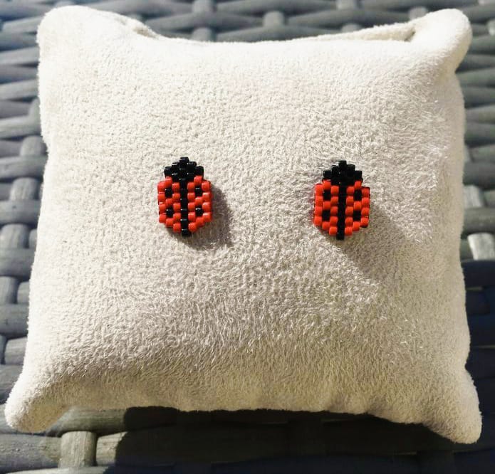 Cercei Ladybug buburuza rosu si negru
