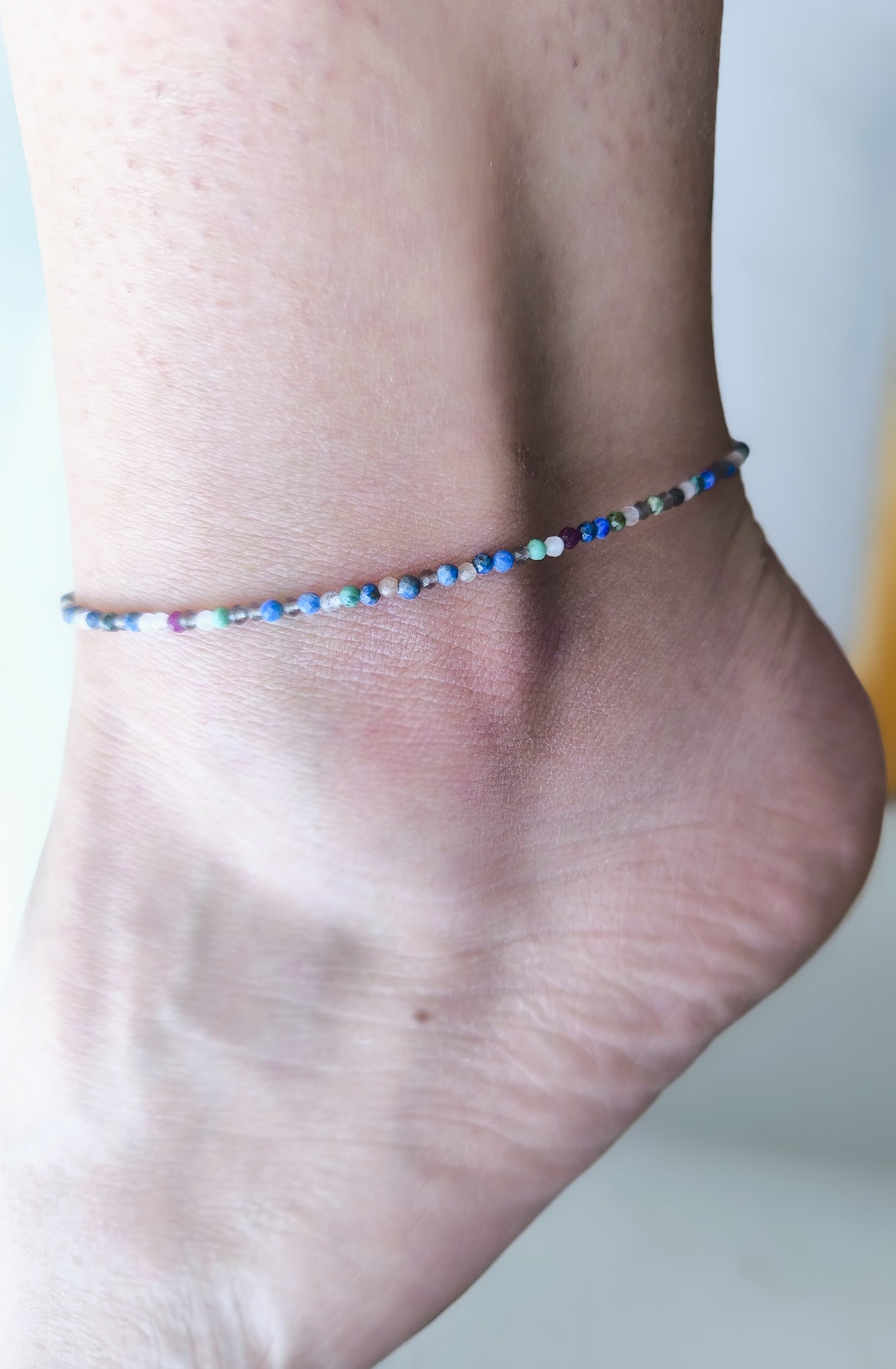 Bratara de picior cu mix de pietre semipretioase