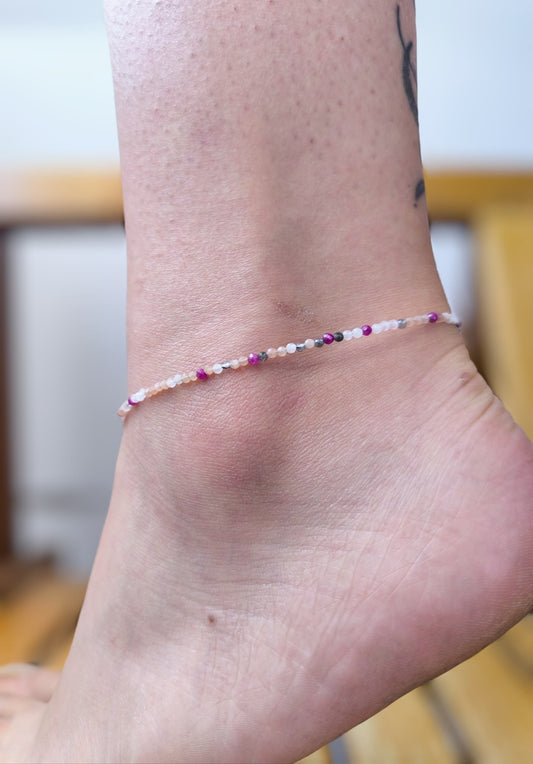 Bratara de picior cu mix de pietre semipretioase