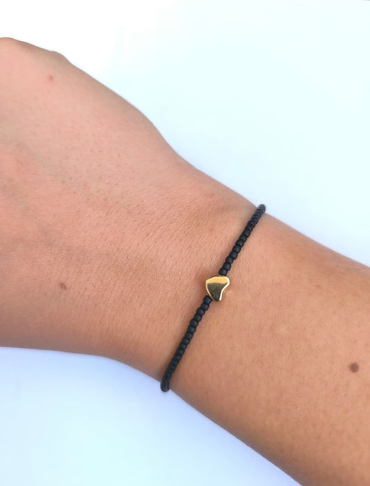 Bratara reglabila Dark Love – negru si auriu