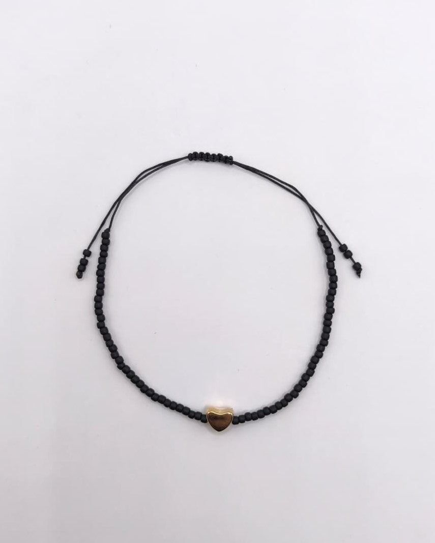 Bratara reglabila Dark Love – negru si auriu