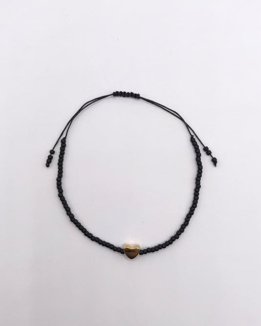 Bratara reglabila Dark Love – negru si auriu