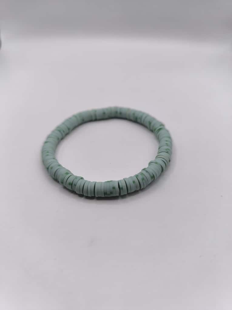Bratara elastica Heishi verde