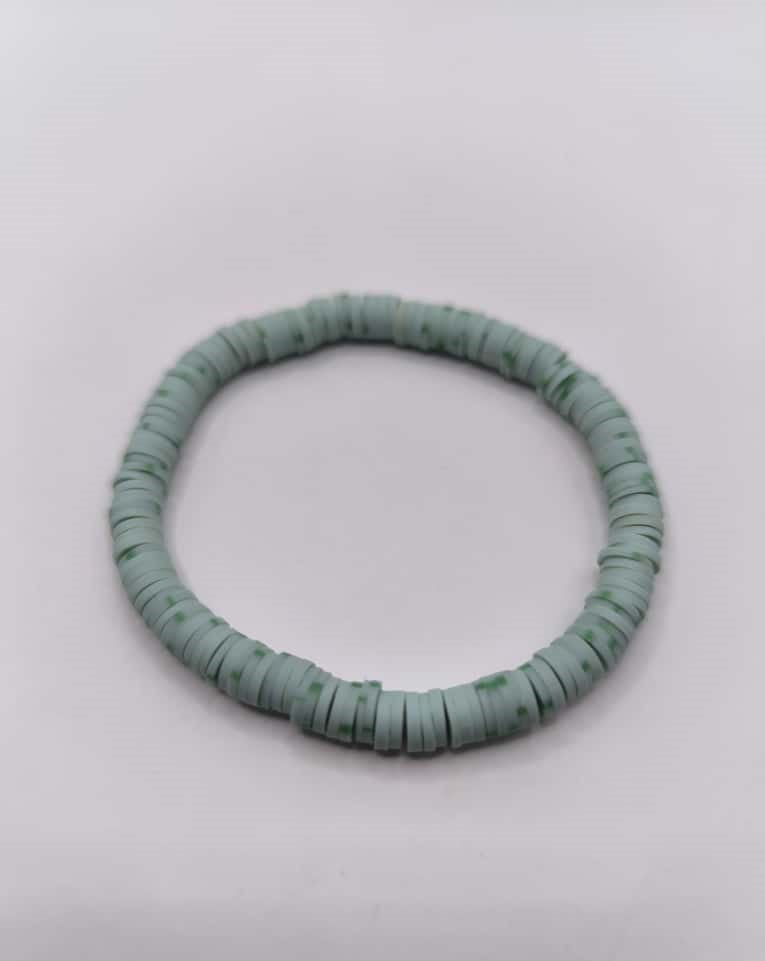 Bratara elastica Heishi verde