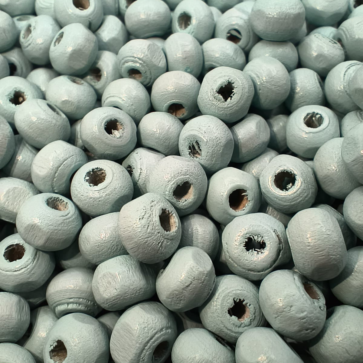 Margele din lemn 6mm albastru deschis