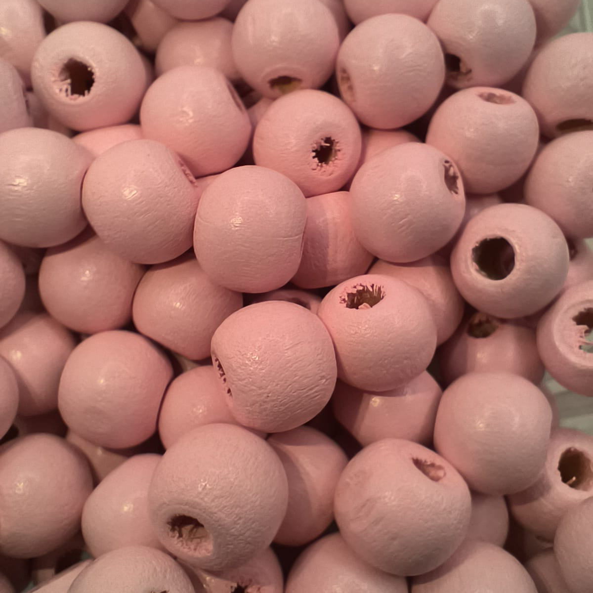 Margele din lemn 10mm roz deschis