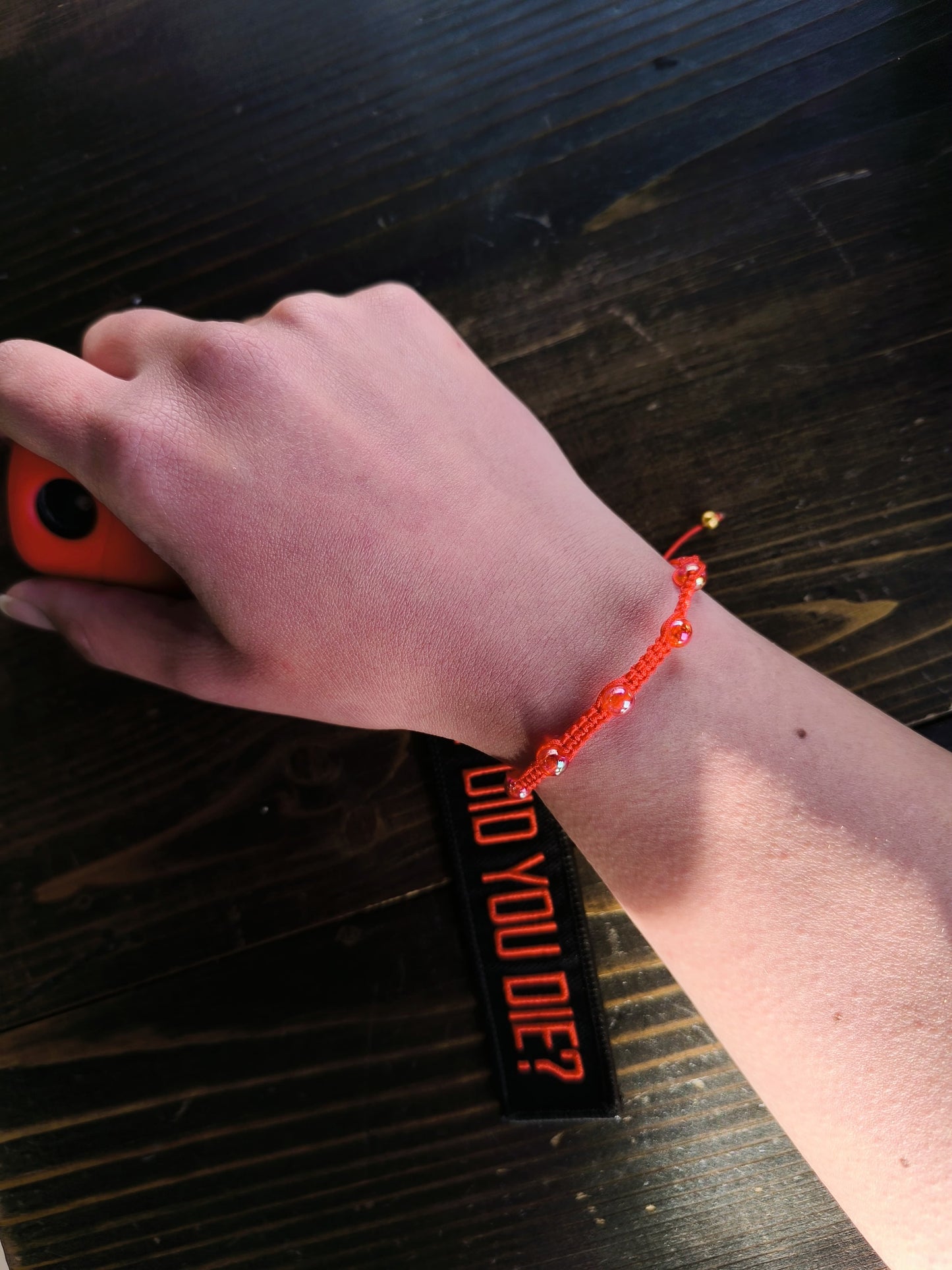 Bratara reglabila Cherry Pop rosu