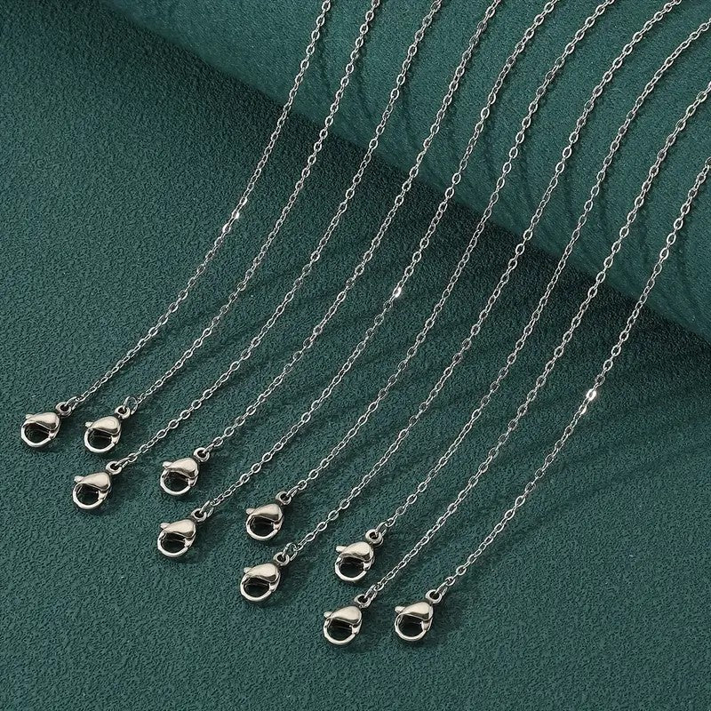 Baza colier lant otel inoxidabil 1.5mm 50 cm si inchizatoare lobster argintiu