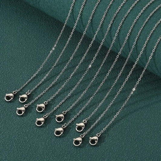 Baza colier lant otel inoxidabil 1.5mm 50 cm si inchizatoare lobster argintiu