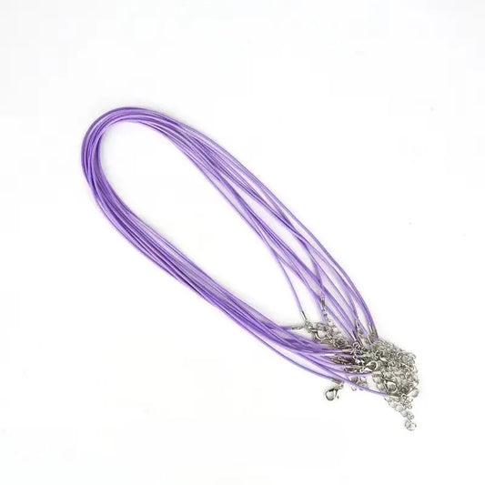Baza colier snur cerat lila si terminatie argintie 45cm+5 cm prelungire
