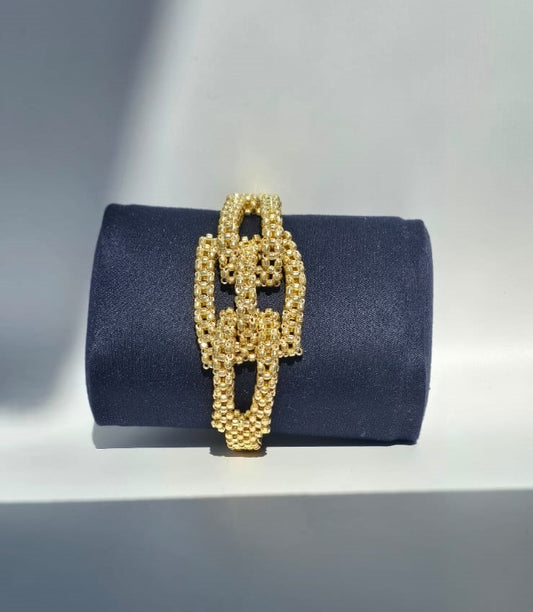 Bratara tesuta Gold din margele aurii