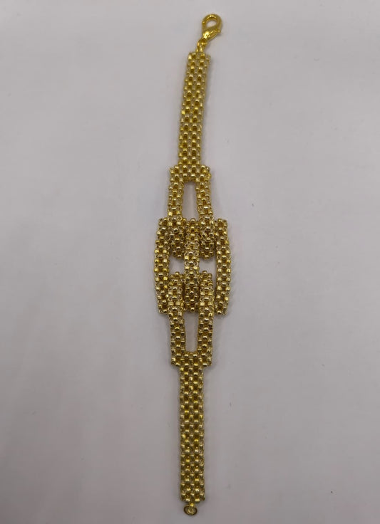 Bratara tesuta Gold din margele aurii