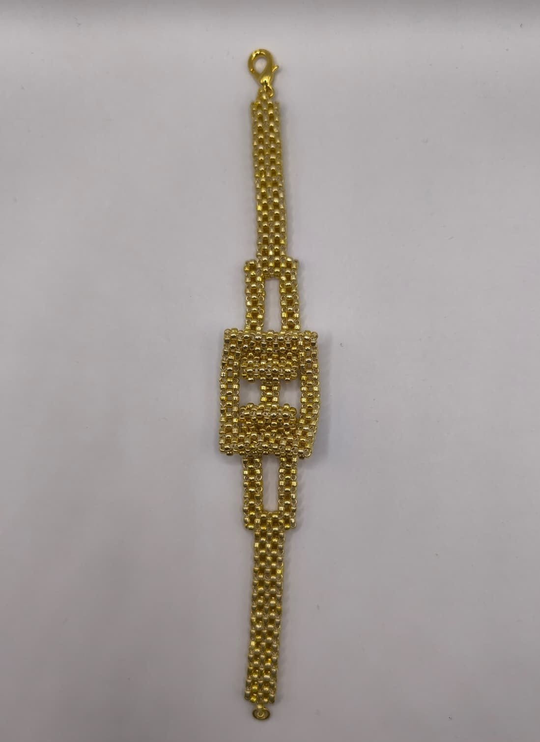 Bratara tesuta Gold din margele aurii