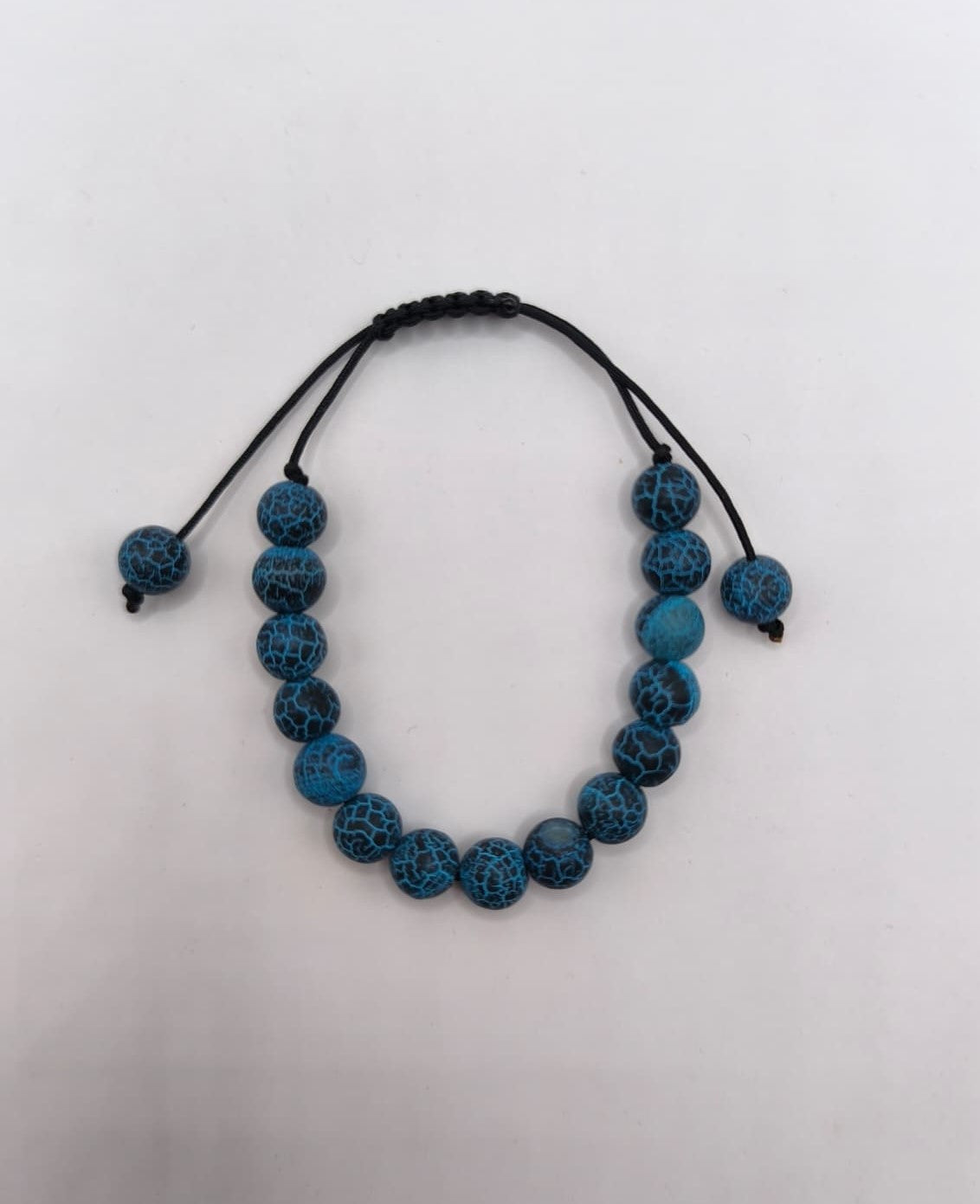 Bratara reglabila albastru cu snur negru