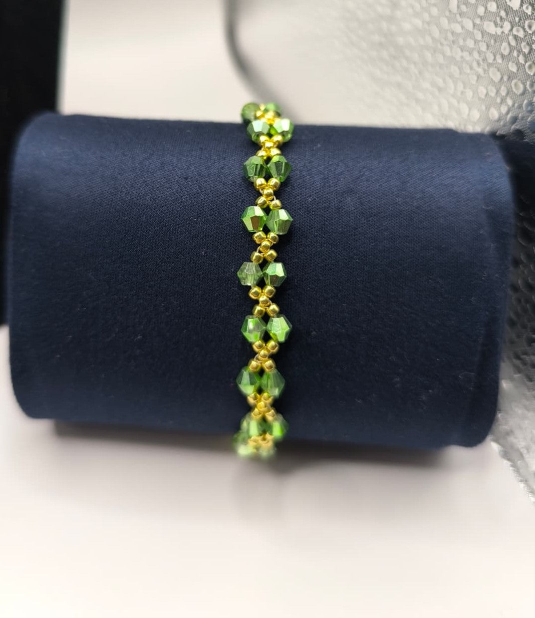 Set bijuterii Magie Verde – colier si bratara verde si auriu