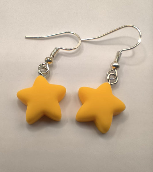 Cercei Little Star - stelute colorate galben