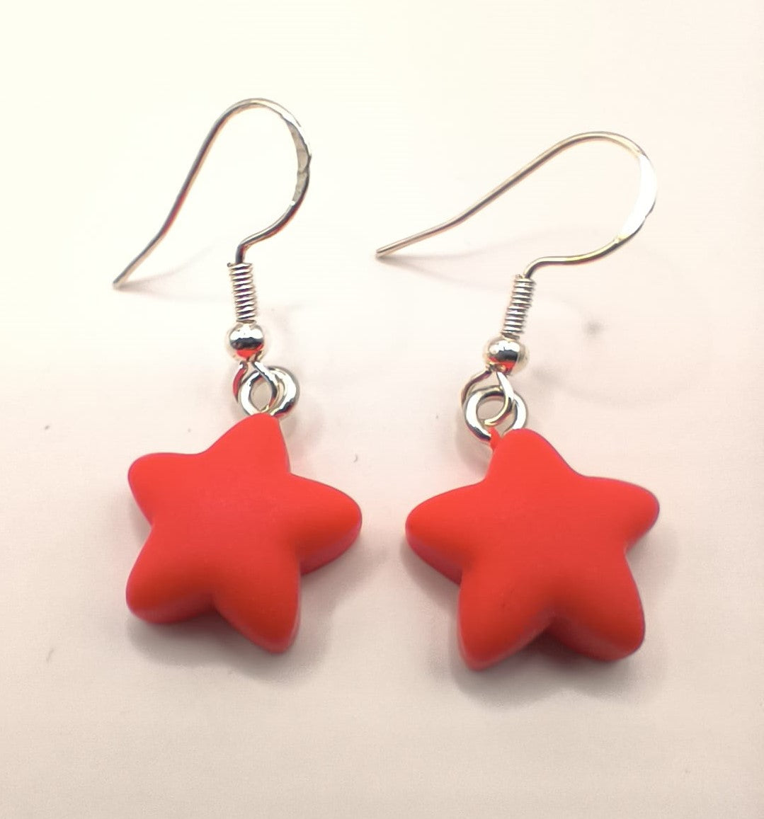 Cercei Little Star - stelute colorate rosu