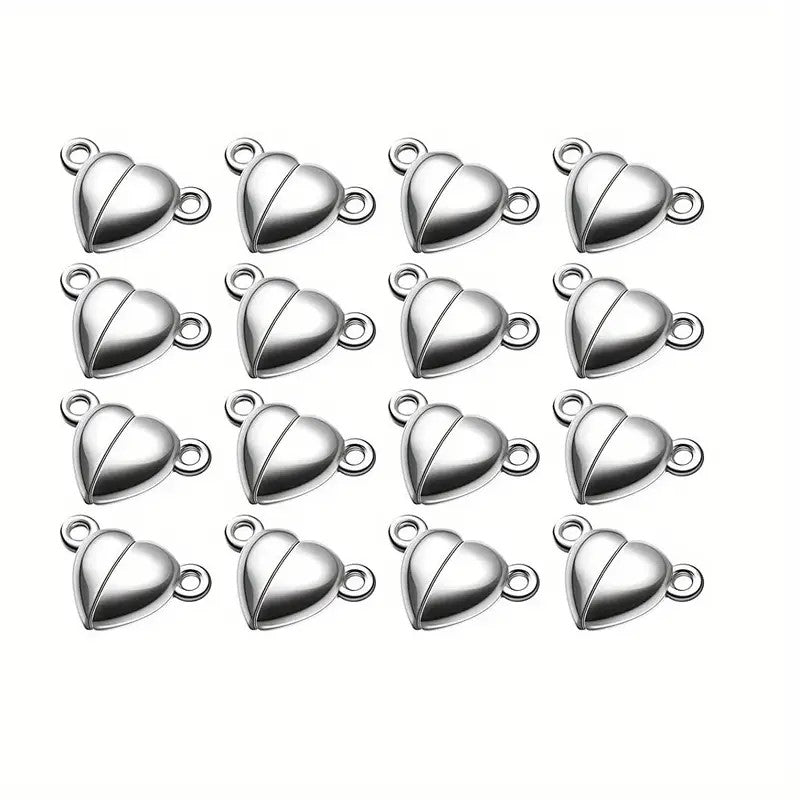 Inchizatoare magnetica inima 15x11mm argintiu