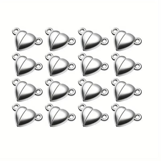 Inchizatoare magnetica inima 15x11mm argintiu